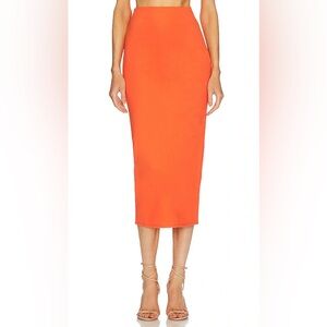 MICHAEL COSTELLO x REVOLVE Amira Midi Skirt in Orange Stretchy Party Size S